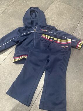 Baby GAP Navy girls 2T pants and jacket with Rainbow Stripes